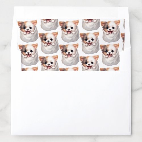 Cute Peeking Baby Dog Puppy Animal Kingdom  Envelope Liner