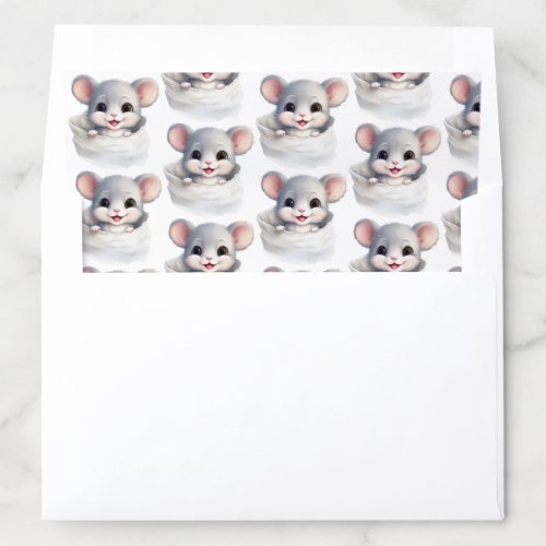 Cute Peeking Baby Mouse Animal Kingdom  Envelope Liner