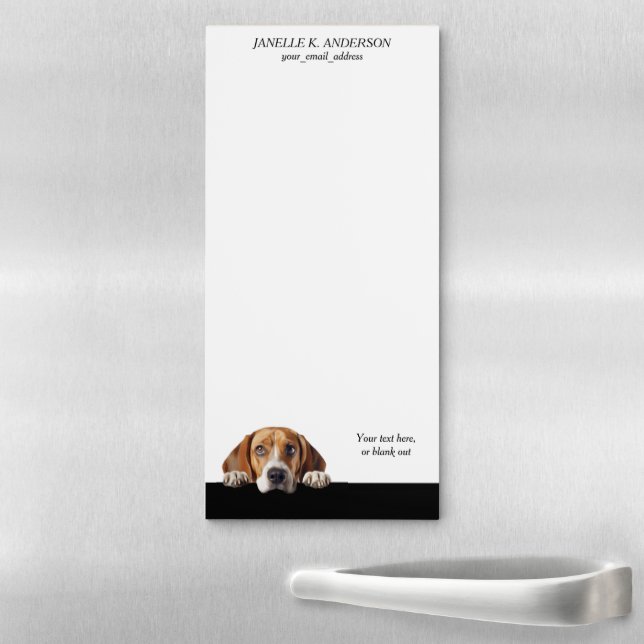 Cute Peeking Beagle Dog Magnetic Notepad (In Situ)