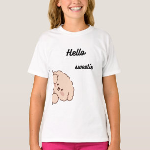 Cute Peeking Bear – Adorable Kawaii Teddy Design T-Shirt