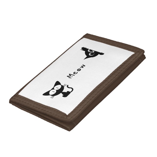 Cute Peeking Black Cats ''Meow'' Minimalist Wallet (Bottom)