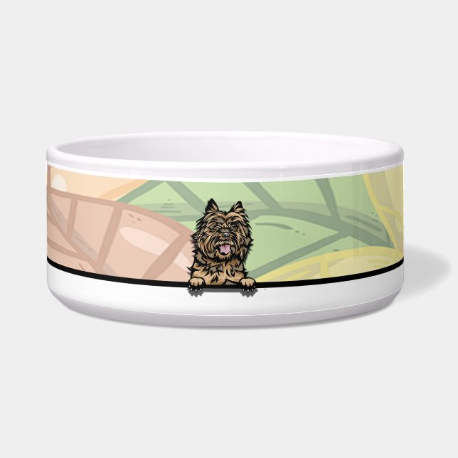 Cute Peeking Cairn Terrier, food or drink Bowl (Front)