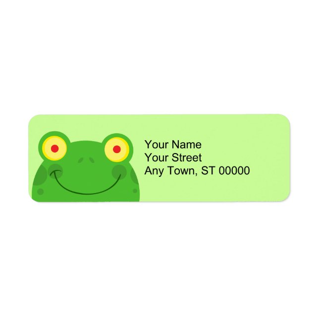 cute peeking cartoon frog froggy face label (Front)