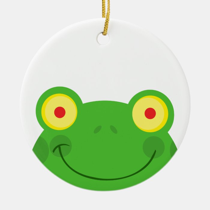 cute peeking cartoon frog froggy face christmas ornaments