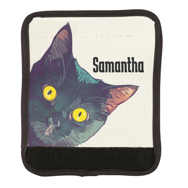 Cute Peeking Cat Design Luggage Handle Wrap