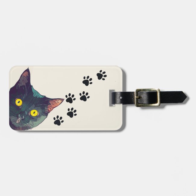 Cute Peeking Cat Design Luggage Tags