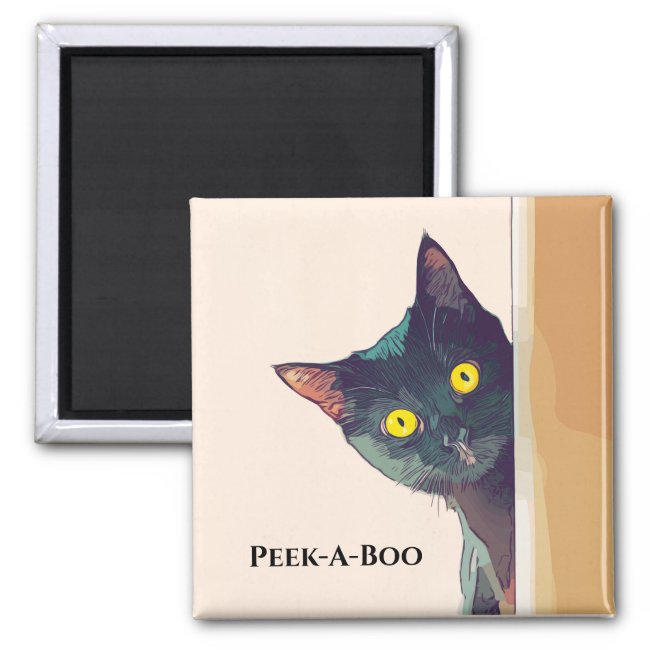 Cute Peeking Cat Design Magnet