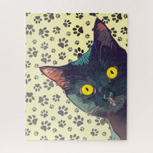 Cute Peeking Cat Design Puzzle