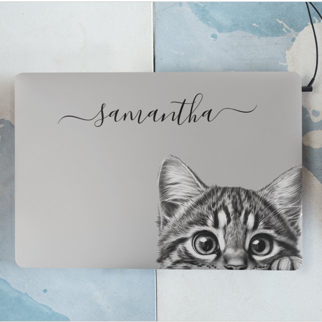 Cute Peeking Cat Kitten Personalized   HP Laptop Skin (Creator Uploaded)