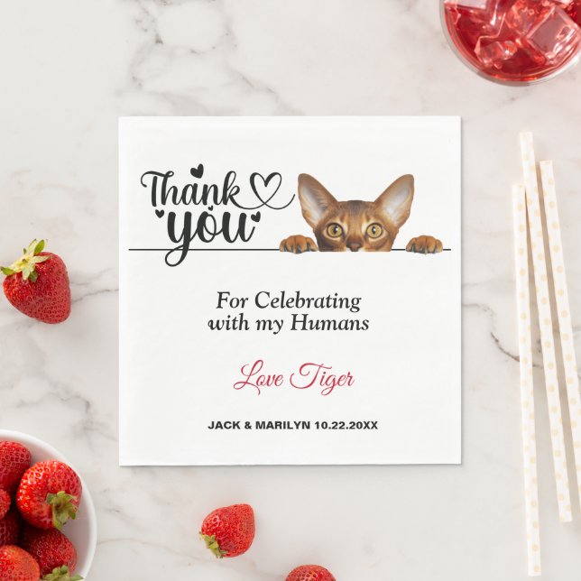 Cute Peeking Cat Paper Napkins (Insitu)