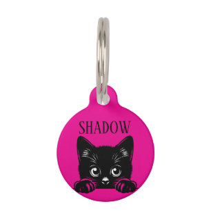 Cute Peeking Cat Pesonalized  Pet ID Tag