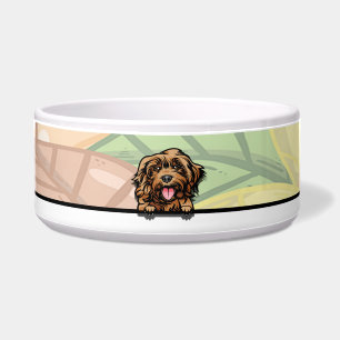 Cute Peeking Cockapoo, food or drink Bowl