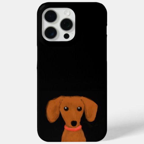 Cute Peeking Dachshund Puppy Wiener Dog Lovers iPhone 15 Pro Max Case