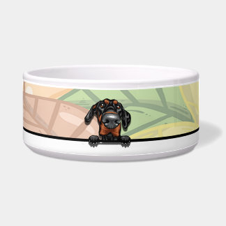 Cute Peeking Dobermann, food or drink Bowl