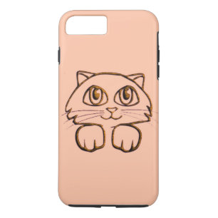 Cute Peeking Kitty Cat Pink iPhone 8 Plus/7 Plus Case