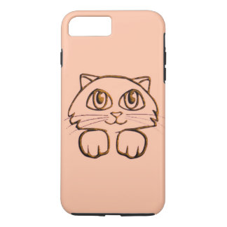 Cute Peeking Kitty Cat Pink iPhone 8 Plus/7 Plus Case