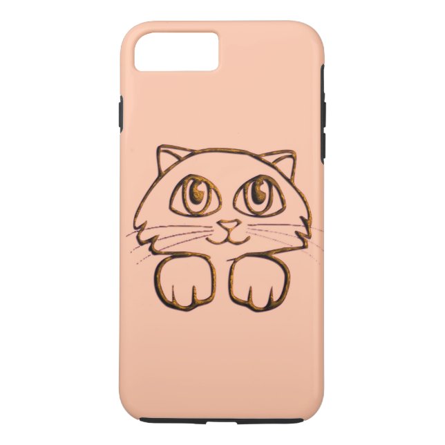 Cute Peeking Kitty Cat Pink Case-Mate iPhone Case (Back)