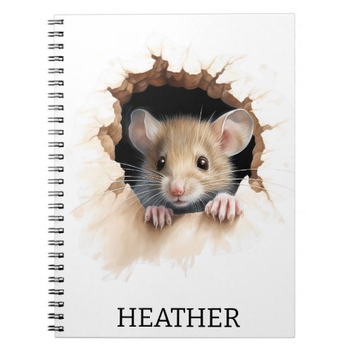 Cute Peeking Mouse Mice Notebook