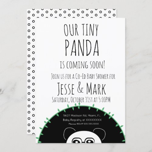 Cute Peeking Panda Baby Shower Invitation