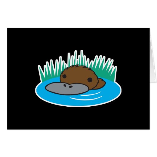 cute peeking platypus cards (Front Horizontal)