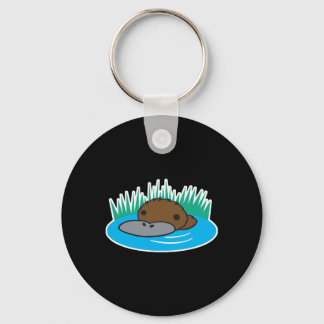 cute peeking platypus keychain