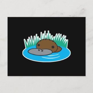 cute peeking platypus postcard