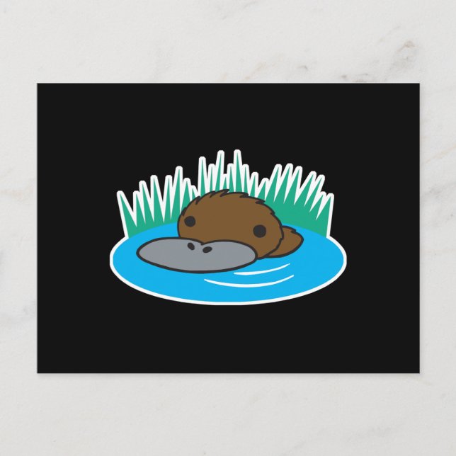 cute peeking platypus postcard (Front)