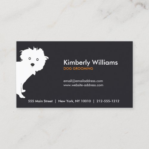 Cute Peeking Pup Dog Walker Groomer Trainer Business Card