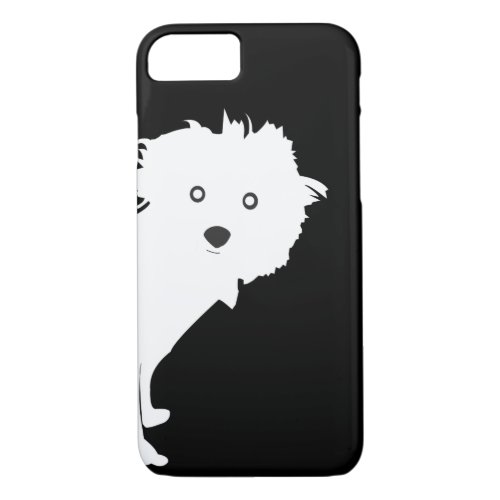 Cute Peeking Pup on Black iPhone 87 Case