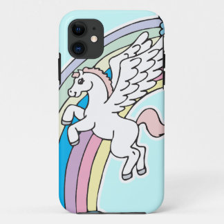 cute pegasus and unicorn cartoon graphic iPhone 11 case
