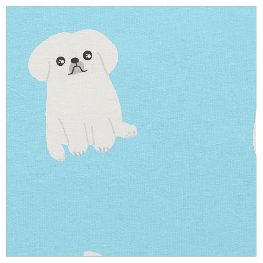 Cute Pekingese Printed Pattern Fabric