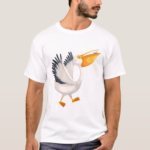 Cute pelican cartoon T_Shirt