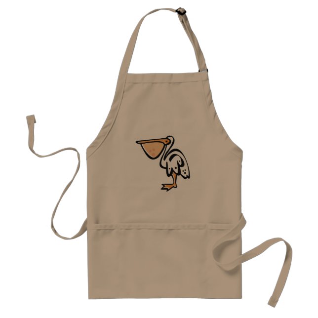 Cute Pelican; Colorful Adult Apron (Front)