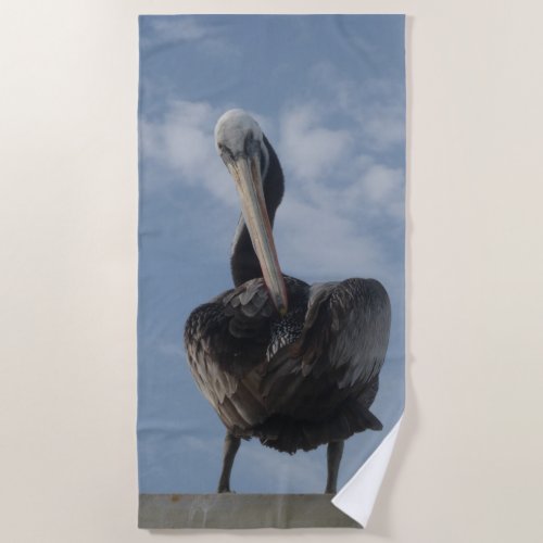 Cute Pelican from Peru Beach Towel