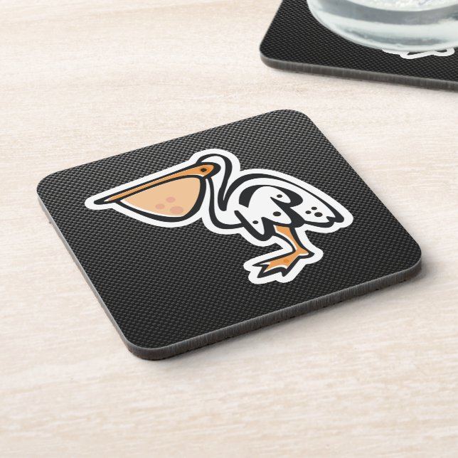 Cute Pelican; Sleek Beverage Coaster (Left Side)