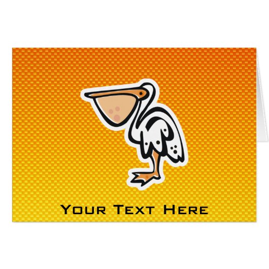 Cute Pelican; Yellow Orange Cards (Front Horizontal)