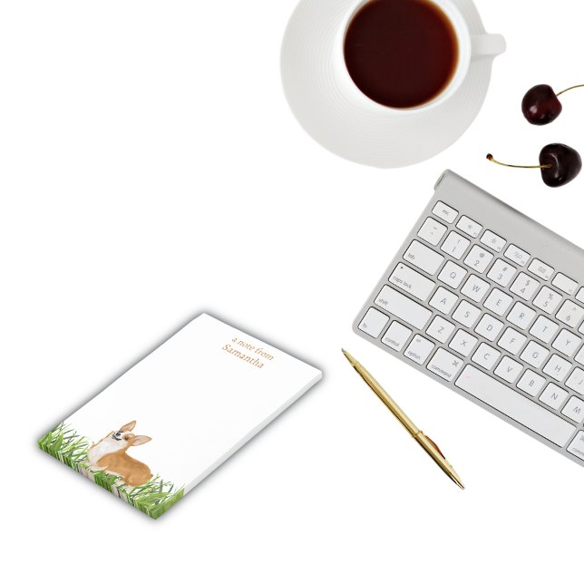 Cute Pembroke Corgi Dog Monogram Name Post-it Notes (Other items available in this design)