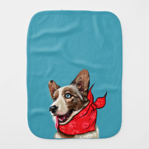 Cute Pembroke Welsh Corgi Baby Burp Cloth
