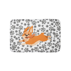 Cute Pembroke Welsh Corgi Bath Mat