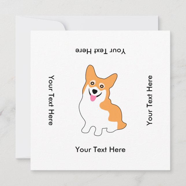 Cute Pembroke Welsh Corgi Birthday Party Invitation (Front)