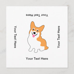 Cute Pembroke Welsh Corgi Birthday Party Invitation