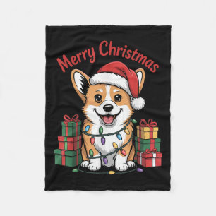 Cute Pembroke Welsh Corgi Christmas Funny Dog Love Fleece Blanket