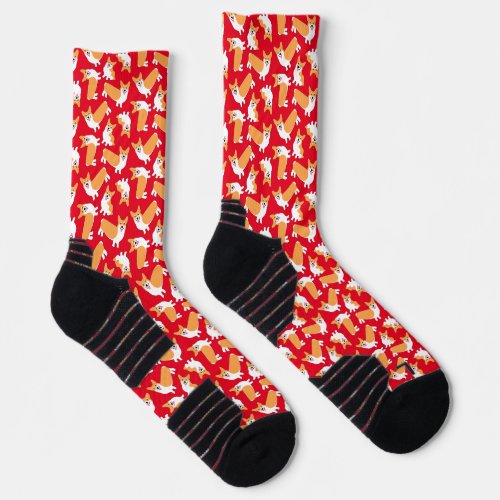 Cute Pembroke Welsh Corgi Christmas  Socks