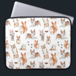 Cute Pembroke Welsh Corgi Dog Watercolor Pattern Laptop Sleeve<br><div class="desc">Featuring adorable pattern of cute corgis! Add your name for a personalized touch. Add your custom wording to this design by using the "Edit this design template" boxes on the right hand side of the item, or click the blue "Customize it" button to arrange the text, change the fonts and...</div>