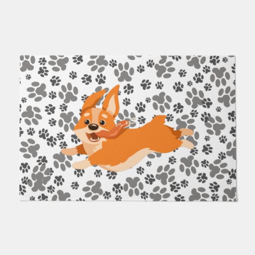 Cute Pembroke Welsh Corgi Doormat