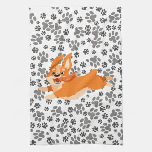 Cute Pembroke Welsh Corgi Kitchen Towel