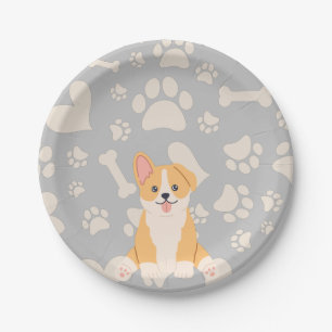 Cute Pembroke Welsh Corgi  Paper Plates