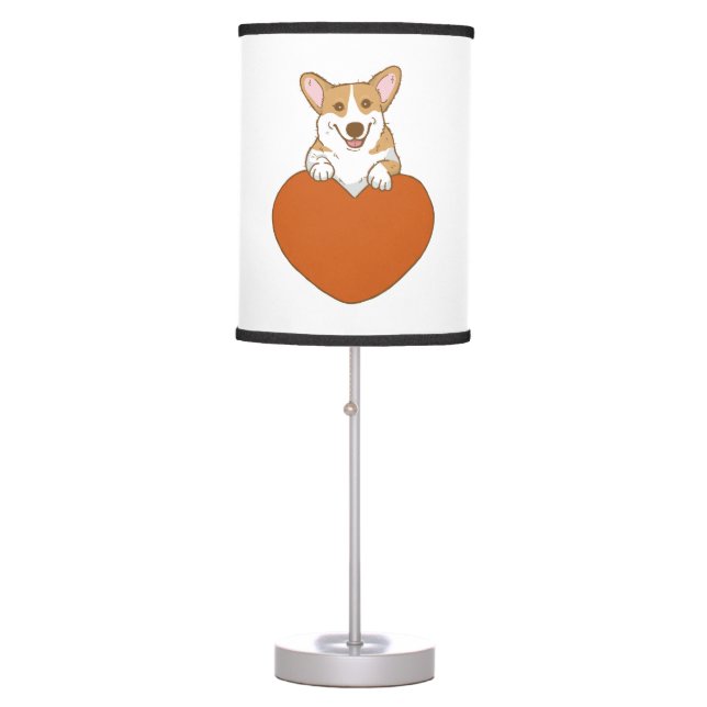 Cute Pembroke Welsh Corgi  Table Lamp (Front)