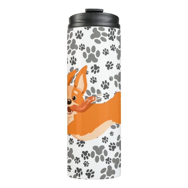 Cute Pembroke Welsh Corgi Thermal Tumbler (Front)
