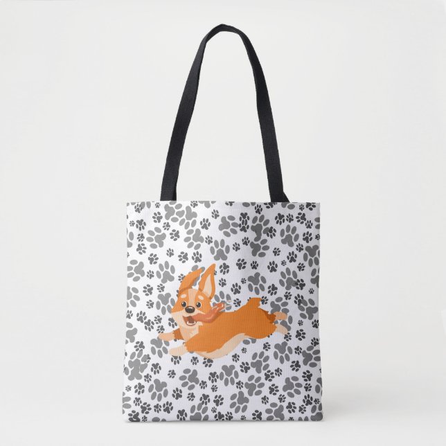 Cute Pembroke Welsh Corgi Tote Bag (Front)